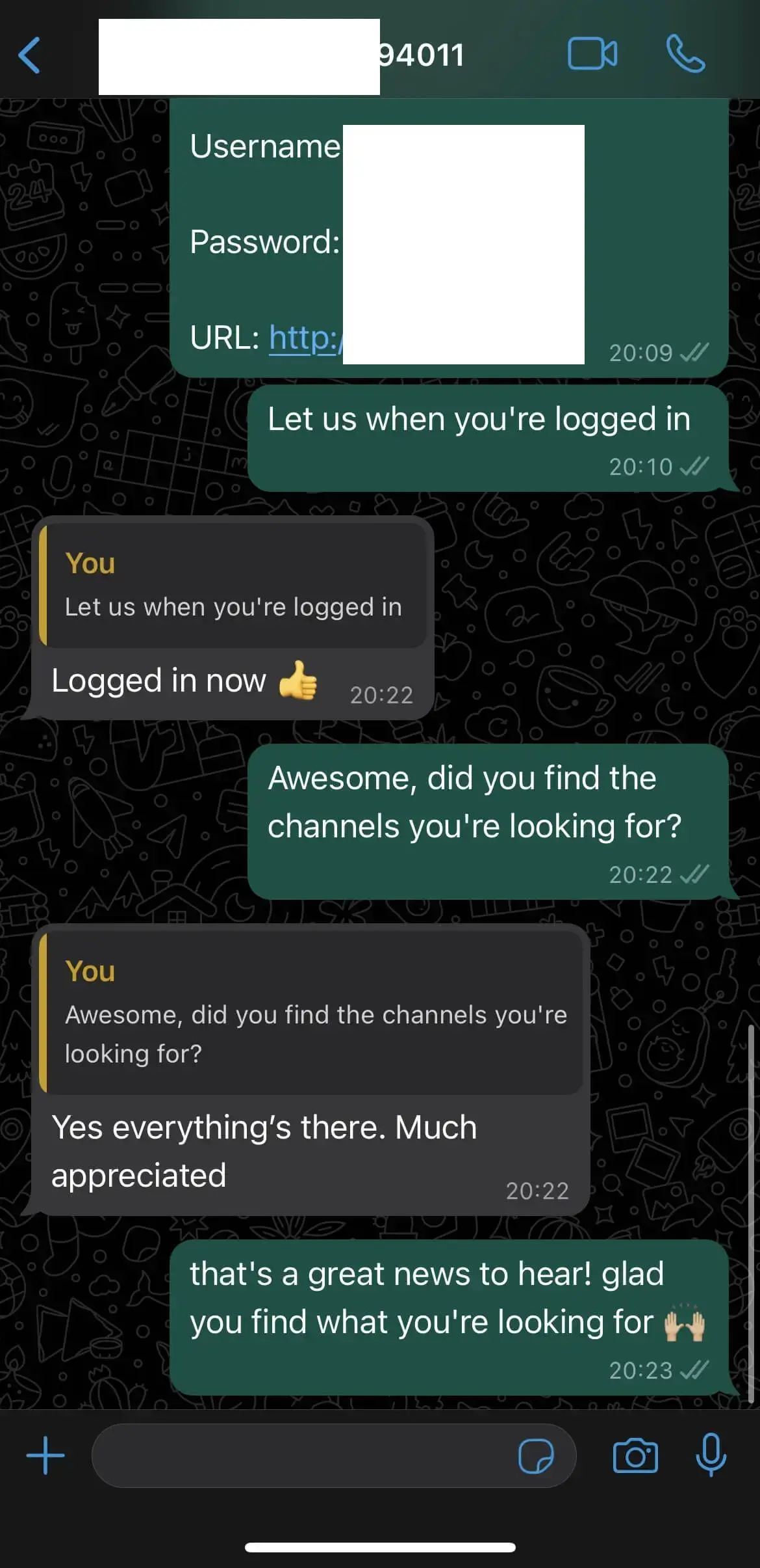 UK IPTV trial proof screenshot showing customer feedback and service results